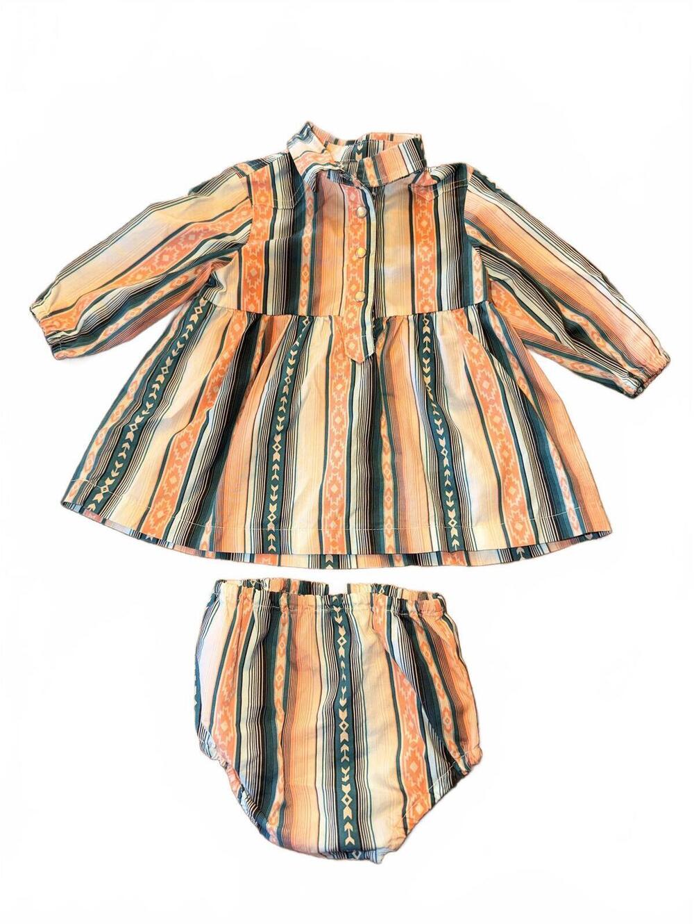 Wrangler Baby Girls Striped Peplum Top and Bloomers Set